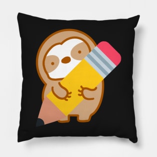 Cute School Pencil Sloth Pillow