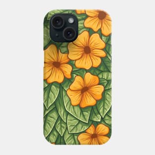 Vintage doodle illustration of Thunbergia Alata Phone Case