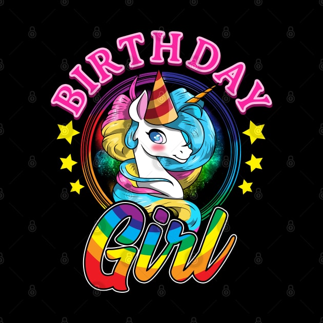 Birthday Girl Cute Unicorn Shirt by KsuAnn