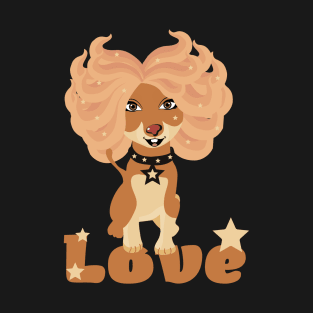 dog long hair star T-Shirt