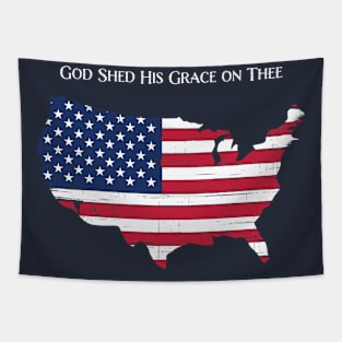 Patriotic America the Beautiful God Shed His Grace on Thee Tapestry