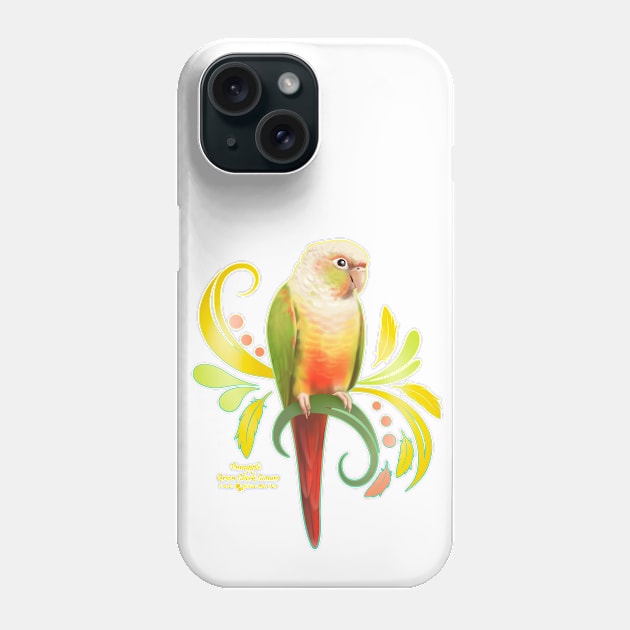 Pineapple Green Cheek Conure Phone Case by Sylvanmistart