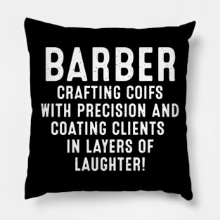 Barber Crafting Coifs with Precision Pillow