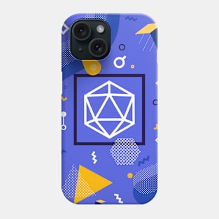 Polyhedral Dice Set Memphis Design Royal Blue Tabletop RPG Phone Case