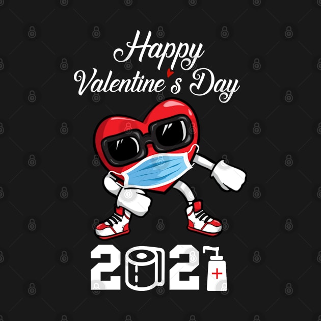 Dabbing Heart In A Mask Happy Valentines Day 2021 men women by Saymen Design