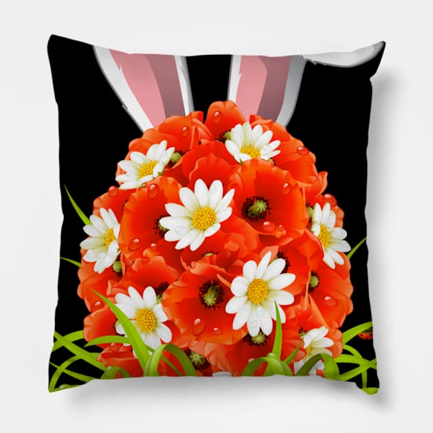 Floral Easter Egg Bunny Ears Costume Rabbit Gift Women Girls Pillow by tshirtQ8