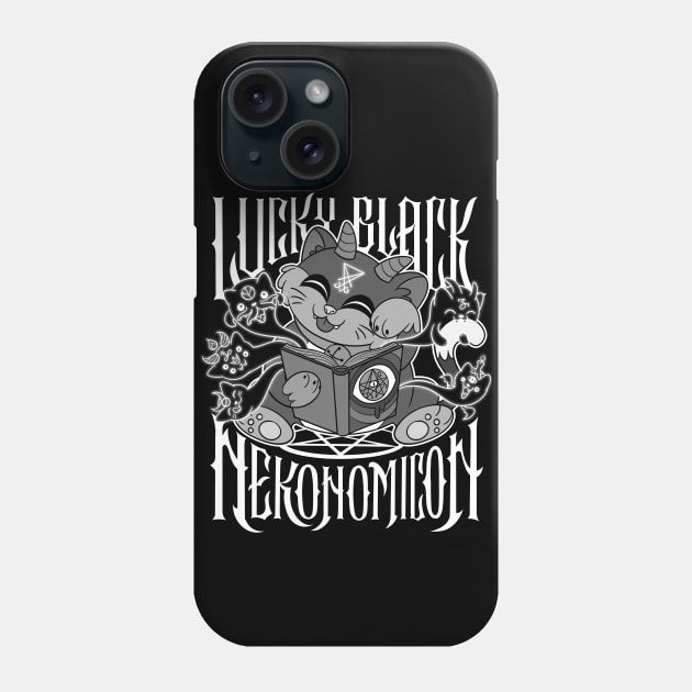 Blackcraft Cute Kawaii Black Cat Nekonomicon Satanic ritual Phone Case by Juandamurai