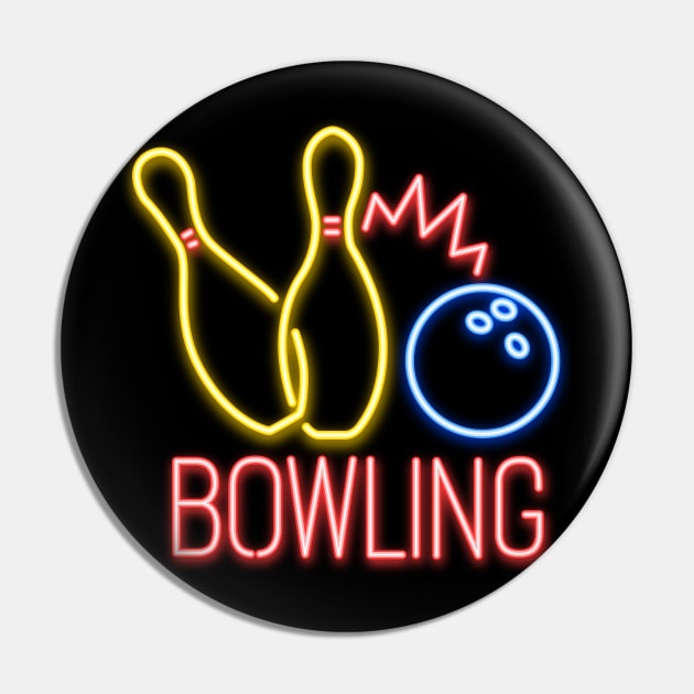 Neon Bowling Sign Pin by madeinchorley