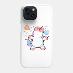 kawaii unicorn celebrating Phone Case