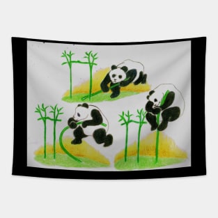 Panda pole vault Tapestry