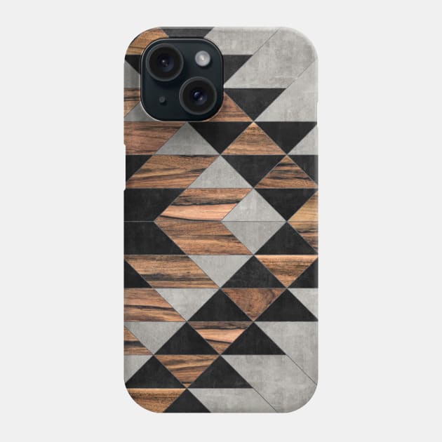 Urban Tribal Pattern No.10 - Aztec - Concrete and Wood Phone Case by ZoltanRatko