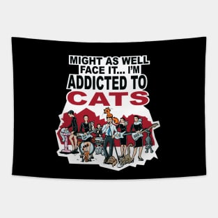 addicted to cats, funny cats Tapestry