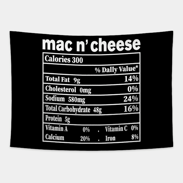 Mac and Cheese Nutrition Funny Thanksgiving Mac N' Cheese Tapestry by smartrocket