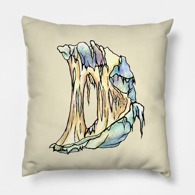 Dramabite Zombie D Letter Initial Typography Text Character Statement Pillow by dramabite