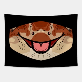 Red Crested Gecko Mask Tapestry