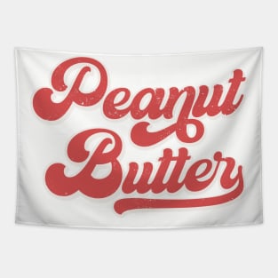 Peanut Butter, Funny Retro Baseball Style Foodie Tapestry