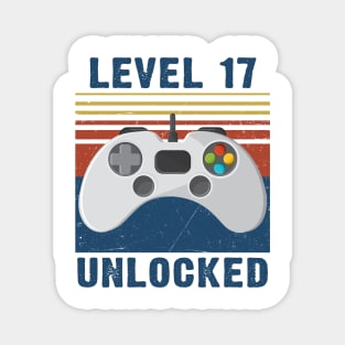 Level 17 unlocked funny gamer 7th birthday Magnet