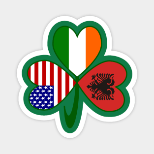 Albania Ireland USA Flags Shamrock Magnet