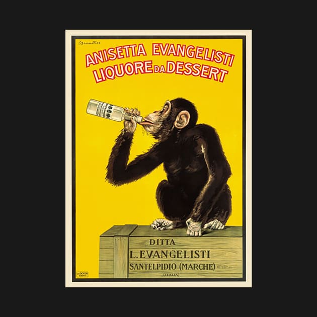 Vintage Drinking Monkey by pocketlama