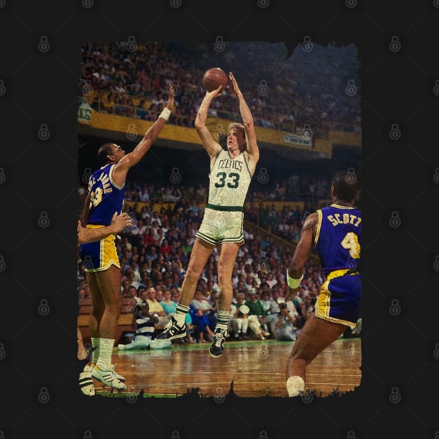 Larry Bird Shot To Ring Lakers by Wendyshopart