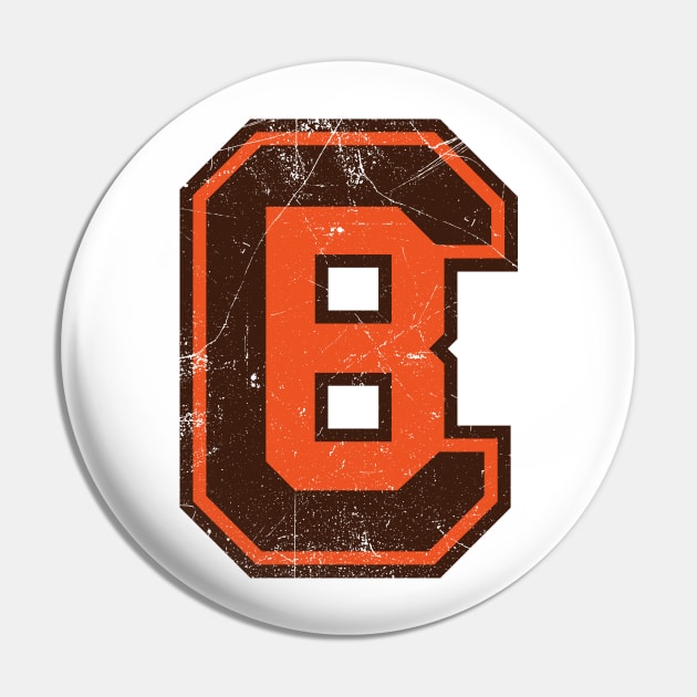 CB Football Monogram - White Pin by KFig21