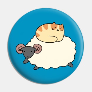 Ram and Orange Tabby Cat Pin