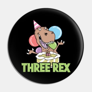 Third 3rd Two Rex T-Rex Dinosaur Pin