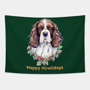 Happy Howlidays Springer Spaniel Tapestry