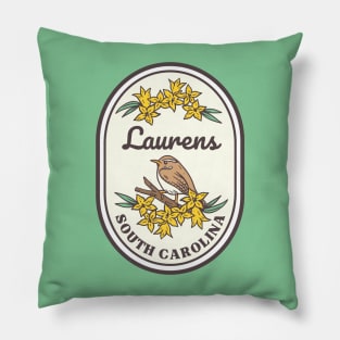 Laurens South Carolina Wren SC Tourist Souvenir Pillow