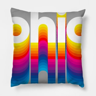 Buckeye State Pride - Rainbow Design I Love Ohio design Pillow