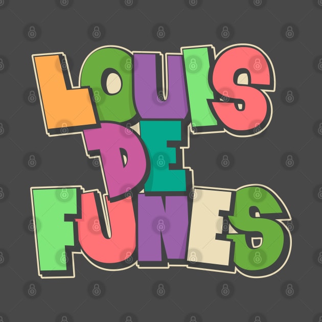 Louis de Funès Comic Typo Design - A Tribute to His Iconic Films by Boogosh