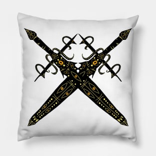 Crossed dnd mimic sword Pillow