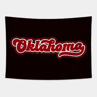 Retro Oklahoma Script Tapestry