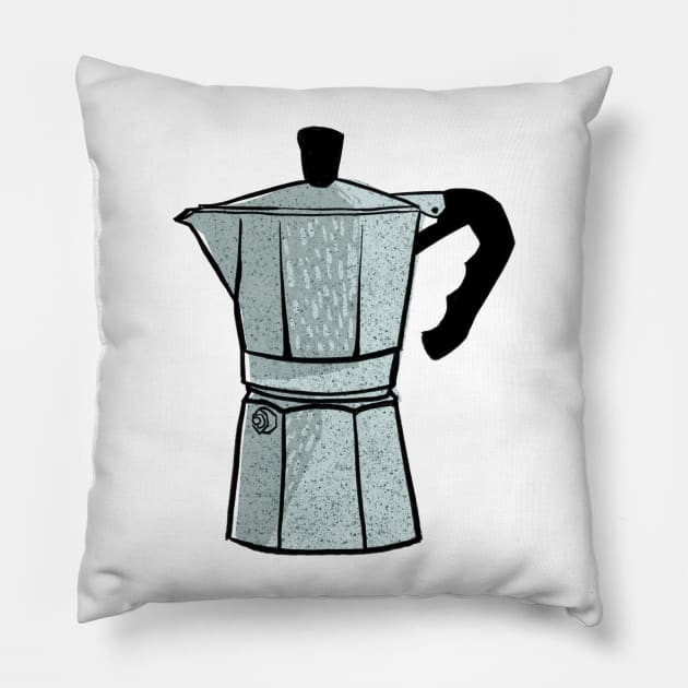 Moka Pot Art Print | Essential Decor for Cafeterias and Coffee Enthusiasts Pillow by Sgrel-art