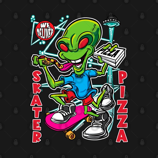 Skater Pizza by eShirtLabs