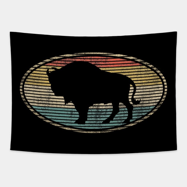 Bison Lovers Funny Vintage Design Tapestry by FromHamburg