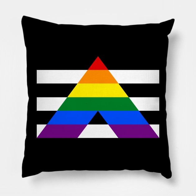 LGBTQ Ally Pride Flag Pillow by n23tees