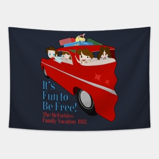 McFarkles Family Vacation Tapestry