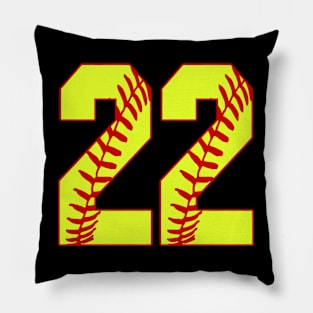 Fastpitch Softball Number 22 #22 Softball Shirt Jersey Uniform Favorite Player Biggest Fan Pillow