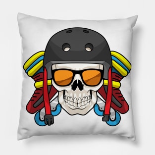 Skull with Sunglasses & Inline skates Pillow