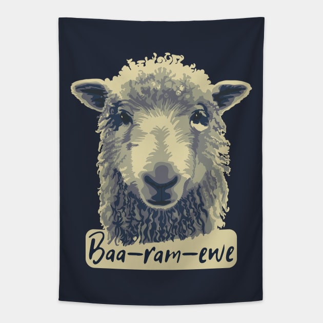 Baa-Ram-Ewe Sheep Tapestry by Slightly Unhinged