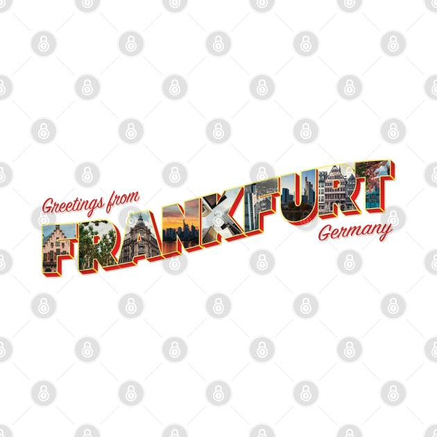 Greetings from Frankfurt in Germany Vintage style retro souvenir by DesignerPropo