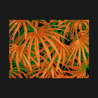 Exotic Orange and Green Palm Leaves T-Shirt