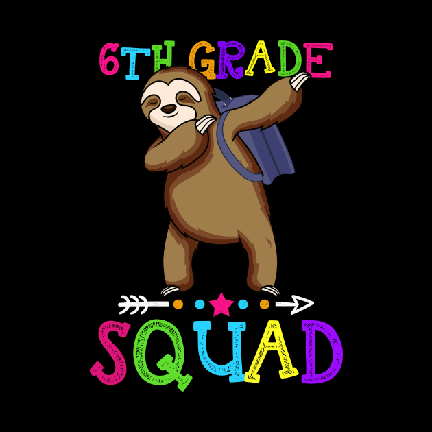 Sloth Team 6th Grade Squad Teacher Back To School by kateeleone97023