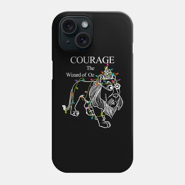 The Wizard of Oz Cowardly King Lion Courage Merry Christmas Phone Case by Johner_Clerk_Design