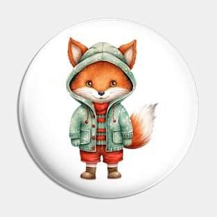 Knitted Christmas Fox Pin