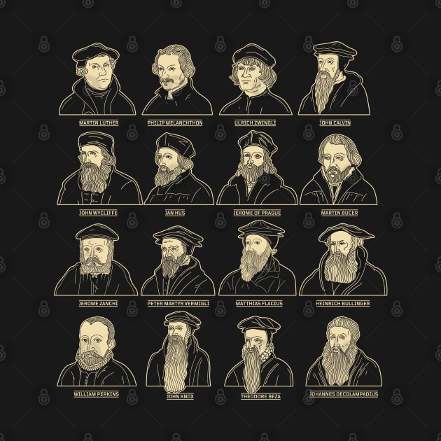 Pantheon of Christian European Church Reformers by Reformer