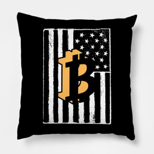 Bitcoin American Flag Pillow