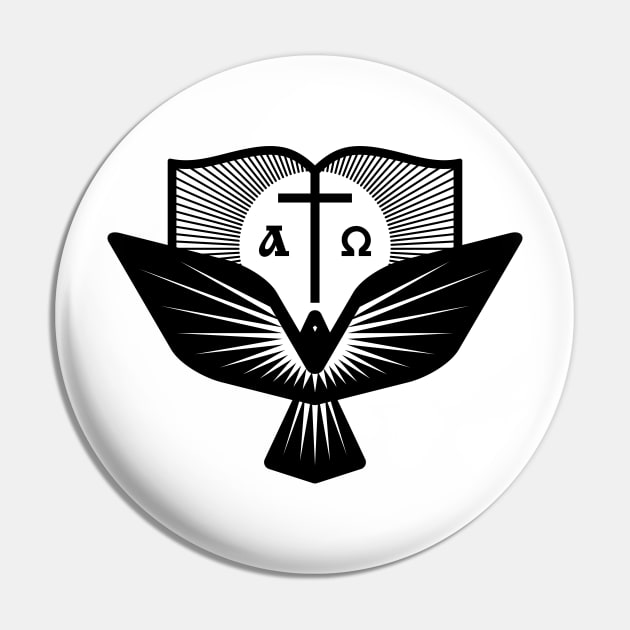 The cross of Jesus and the dove - a symbol of the Holy Spirit Pin by Reformer