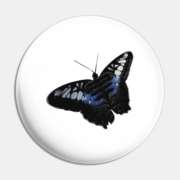 Blue and Black Butterfly Sticker Pin by emadamsinc